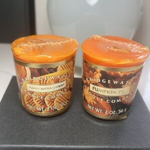 VINTAGE Bridgewater Votive Candles Peanut butter cookies & pumpkin pie 1999